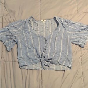 Crop tied blouse